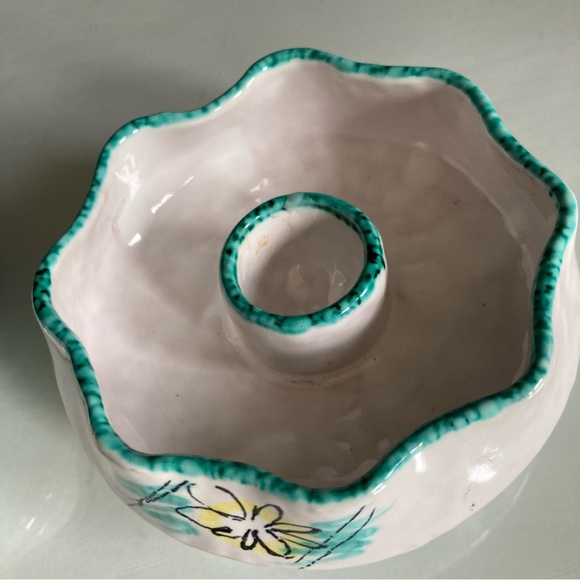 Italian Pottery Taper Candle Holders Set of 2 - Picture 6 of 8